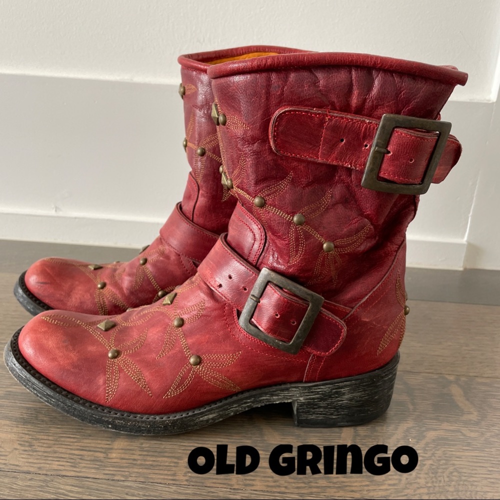 OLD GRINGO red biker boots